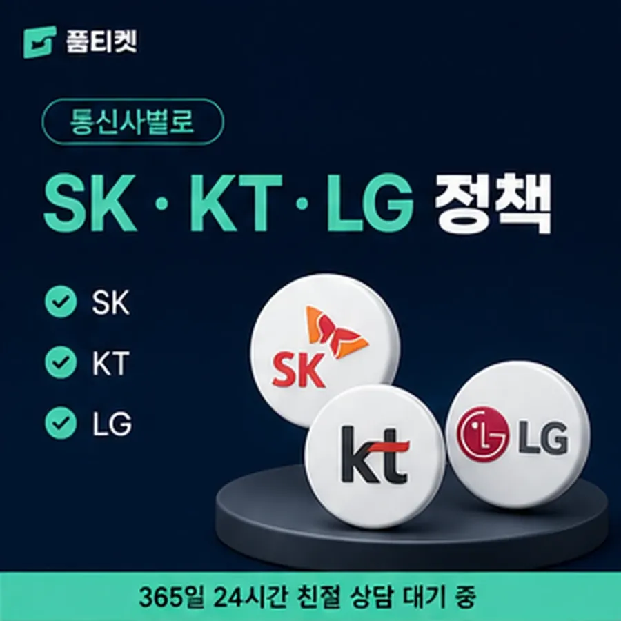 품티켓 SK 소액결제 한도 일회 한도 보는 곳 안내 이미지